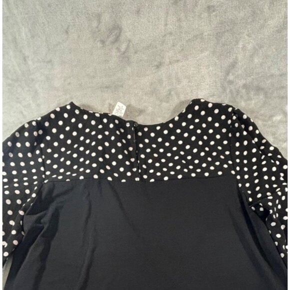 Espresso Blouse Women's XL Petite black and White Polka Dot top NWT - Picture 6 of 9